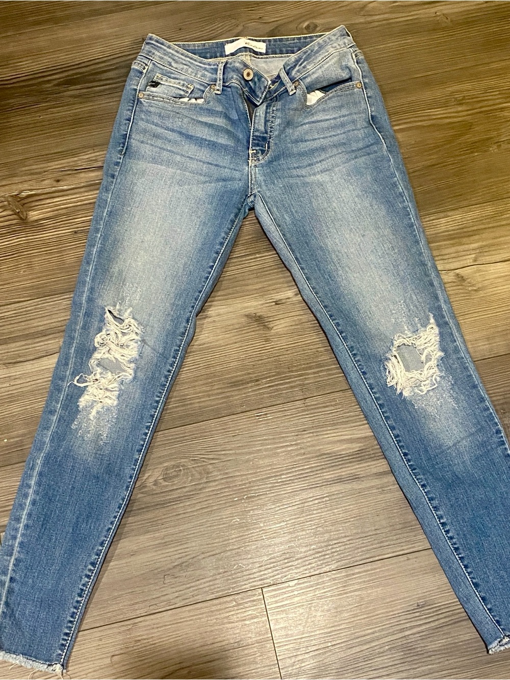 KanCan Women's Distressed Blue Skinny Jeans